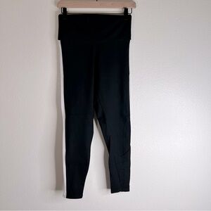 TEAYOU Leggings Medium Black with White Stripe